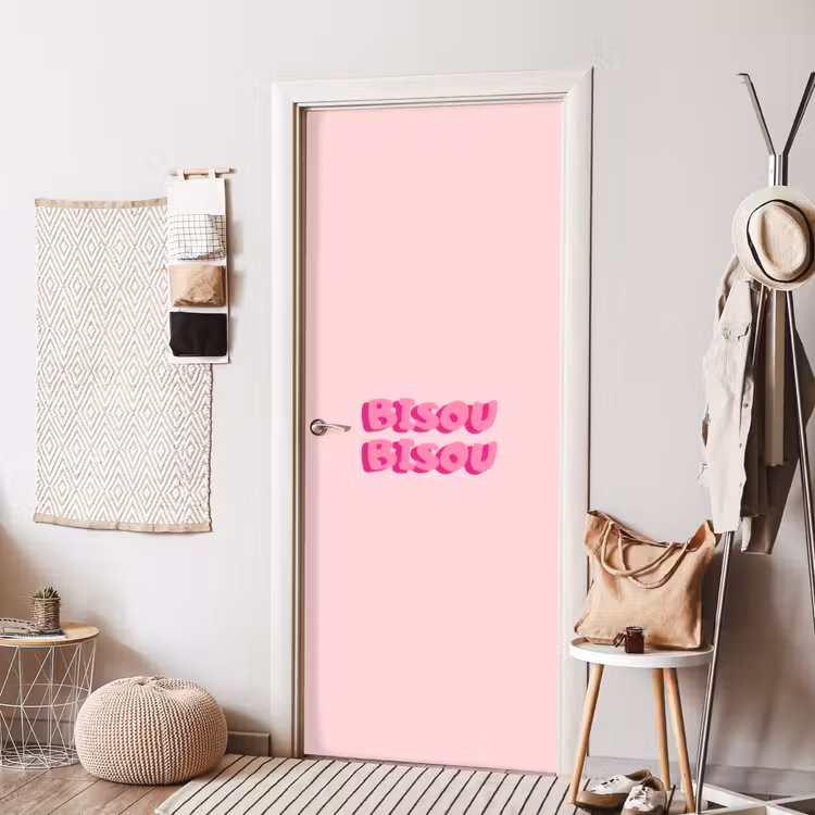 Deursticker - Bisou - Roze - Dikke letters — 8