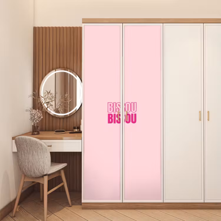 Deursticker - Bisou - Roze - Minimalistisch — 5