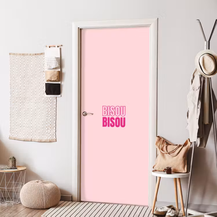 Deursticker - Bisou - Roze - Minimalistisch — 8