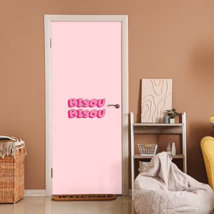 Deursticker - Bisou - Roze - Schaduw — 2