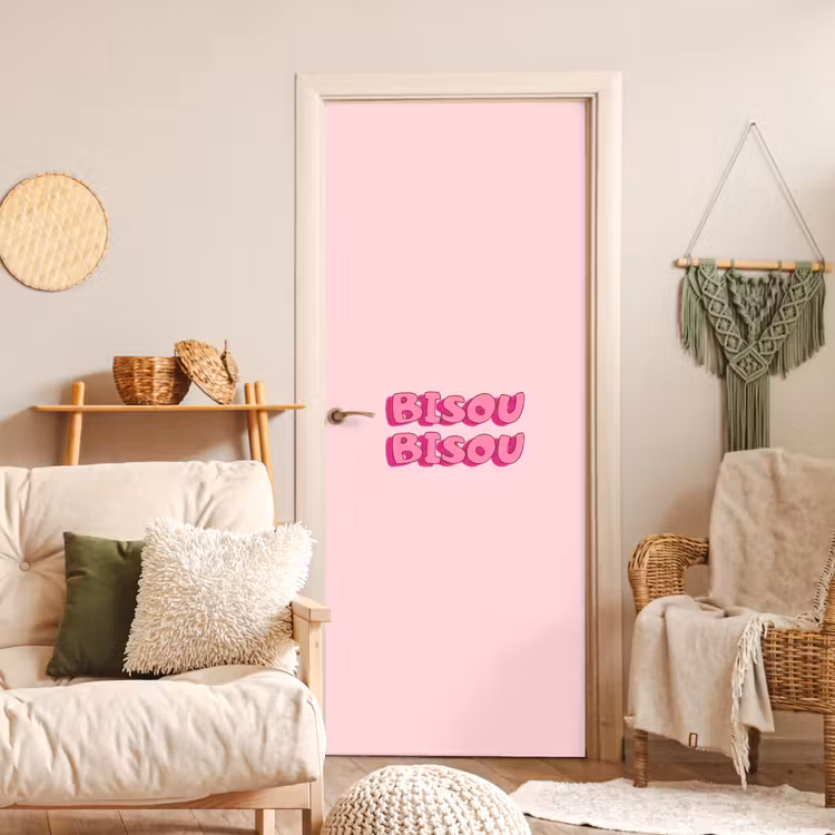 Deursticker - Bisou - Roze - Schaduw — 4