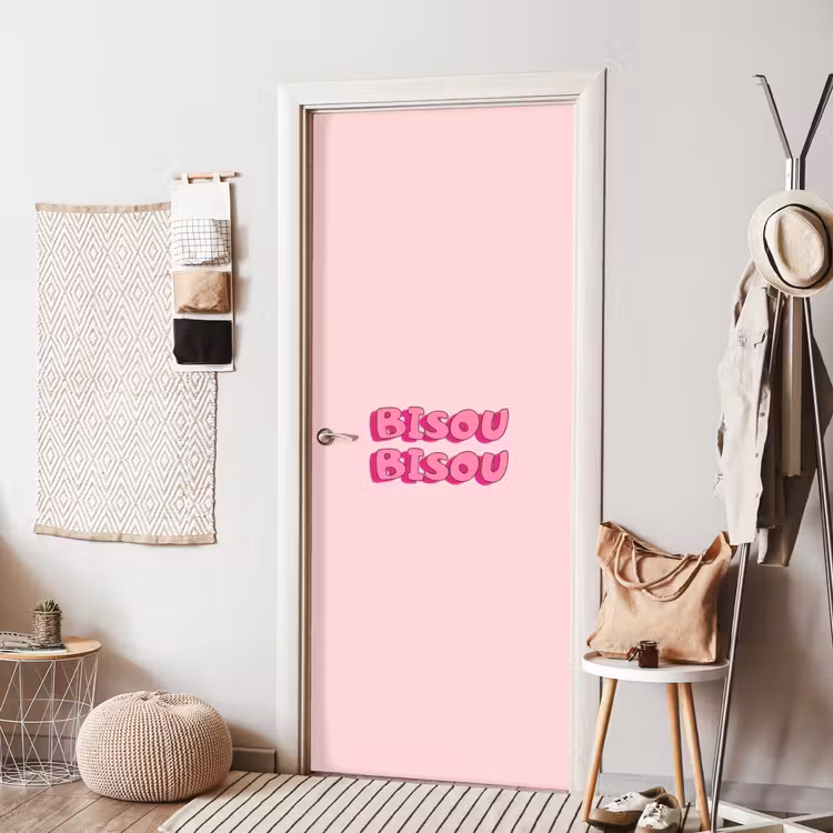Deursticker - Bisou - Roze - Schaduw — 8