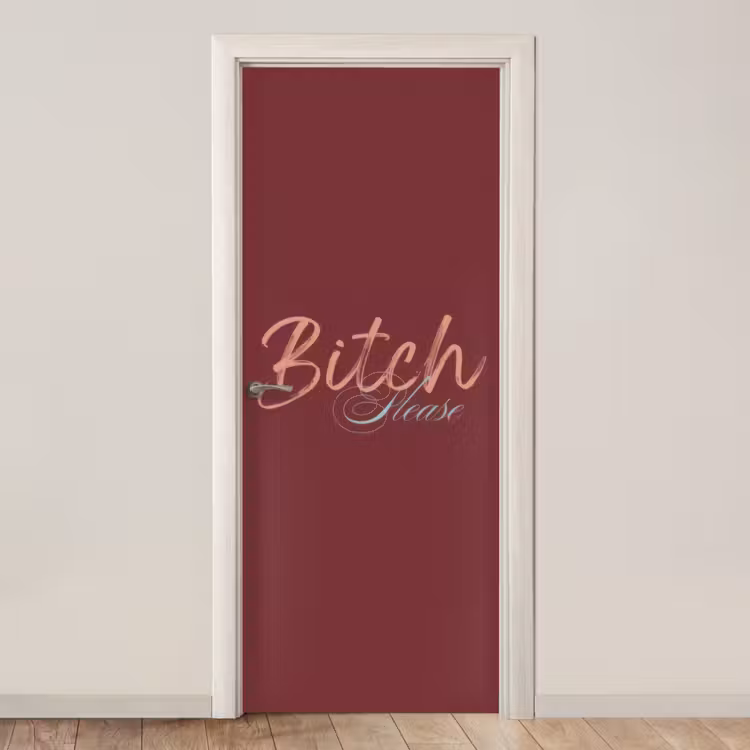Deursticker - Bitch please - Rood - Blauw — 1