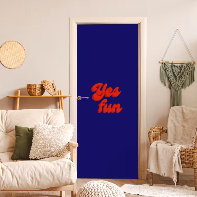 Deursticker - Blauw - Rood - Yes fun - 3D — 4