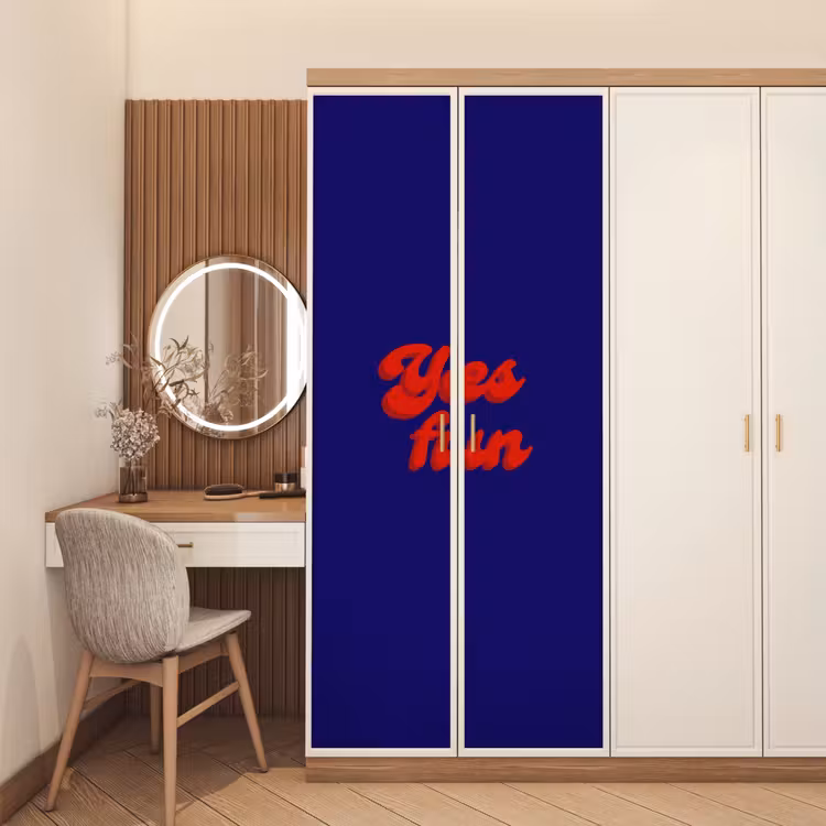 Deursticker - Blauw - Rood - Yes fun - 3D — 5
