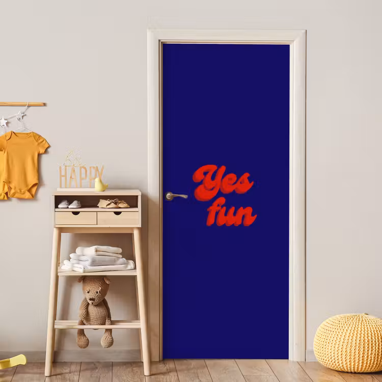 Deursticker - Blauw - Rood - Yes fun - 3D — 6