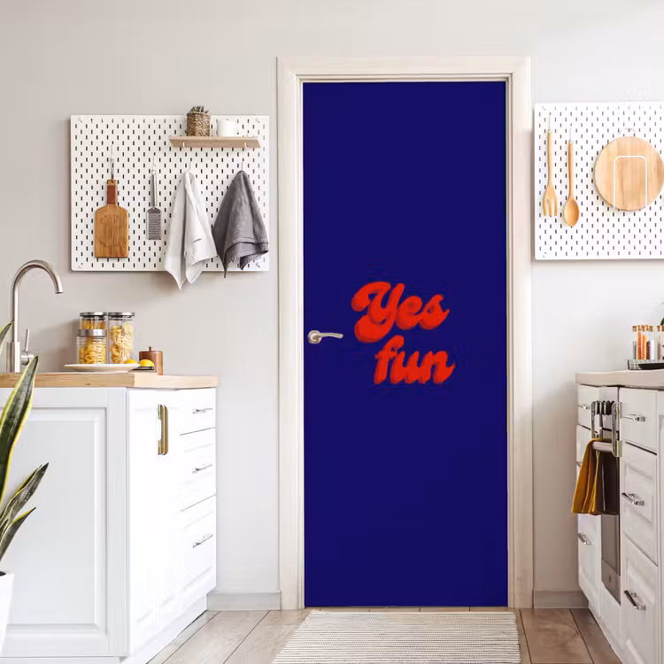 Deursticker - Blauw - Rood - Yes fun - 3D — 7