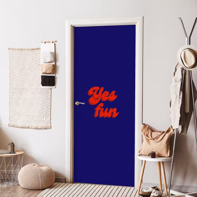 Deursticker - Blauw - Rood - Yes fun - 3D — 8