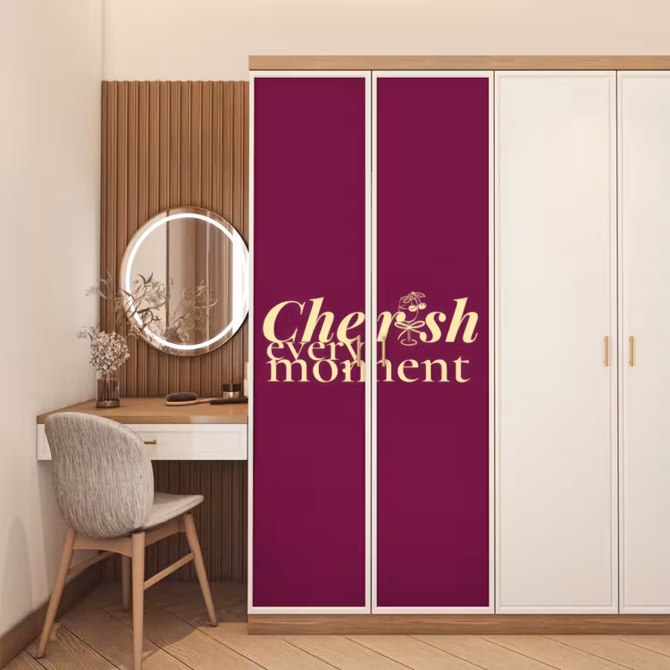 Deursticker - Cherish every moment - Cocktailglas - Bordeaux — 5