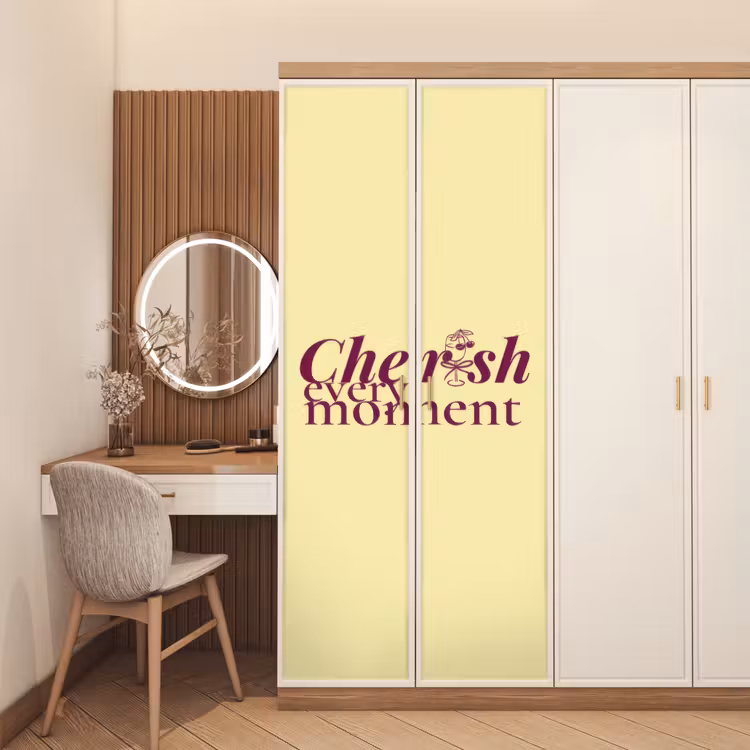 Deursticker - Cherish every moment - Cocktailglas - Geel — 5