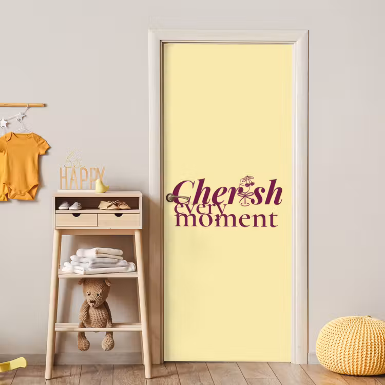 Deursticker - Cherish every moment - Cocktailglas - Geel — 6