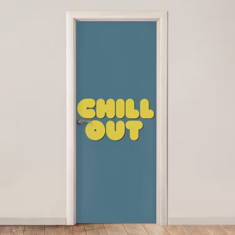 Deursticker - Chill out - Geel - Blauw — 1