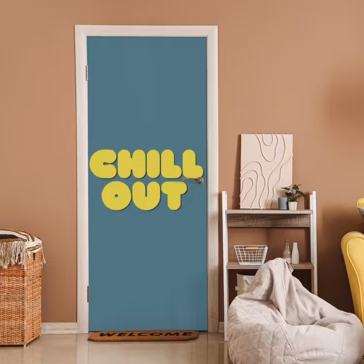 Deursticker - Chill out - Geel - Blauw — 2