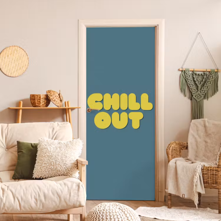 Deursticker - Chill out - Geel - Blauw — 4