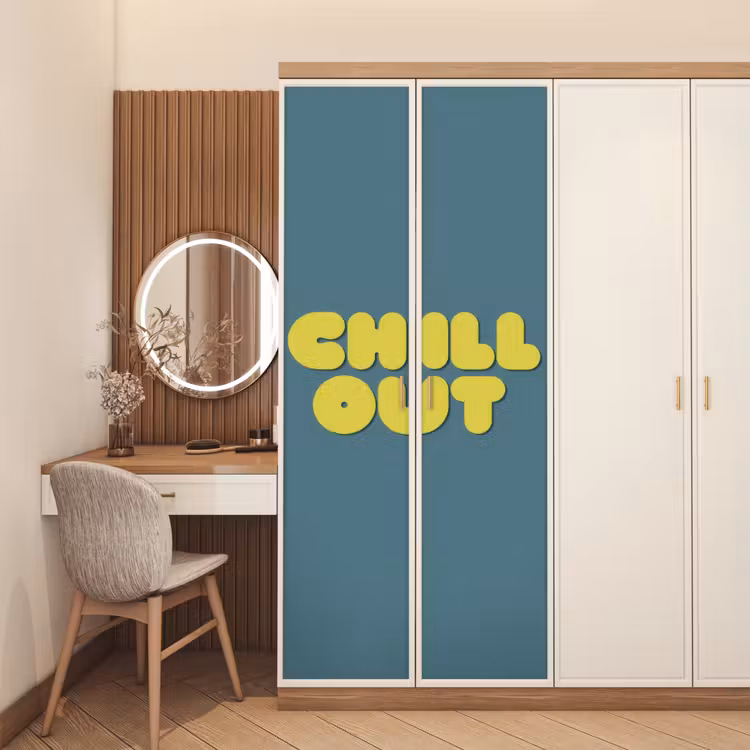 Deursticker - Chill out - Geel - Blauw — 5