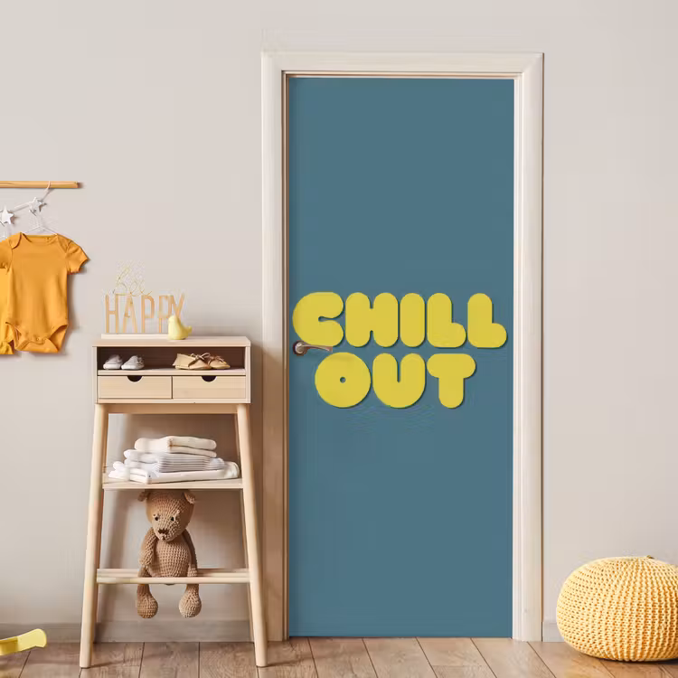 Deursticker - Chill out - Geel - Blauw — 6