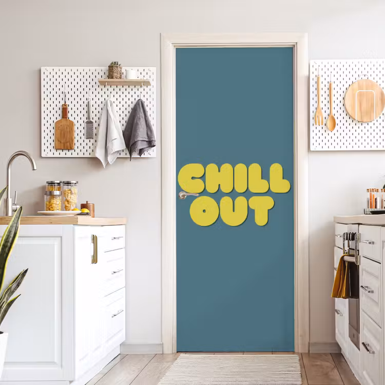 Deursticker - Chill out - Geel - Blauw — 7
