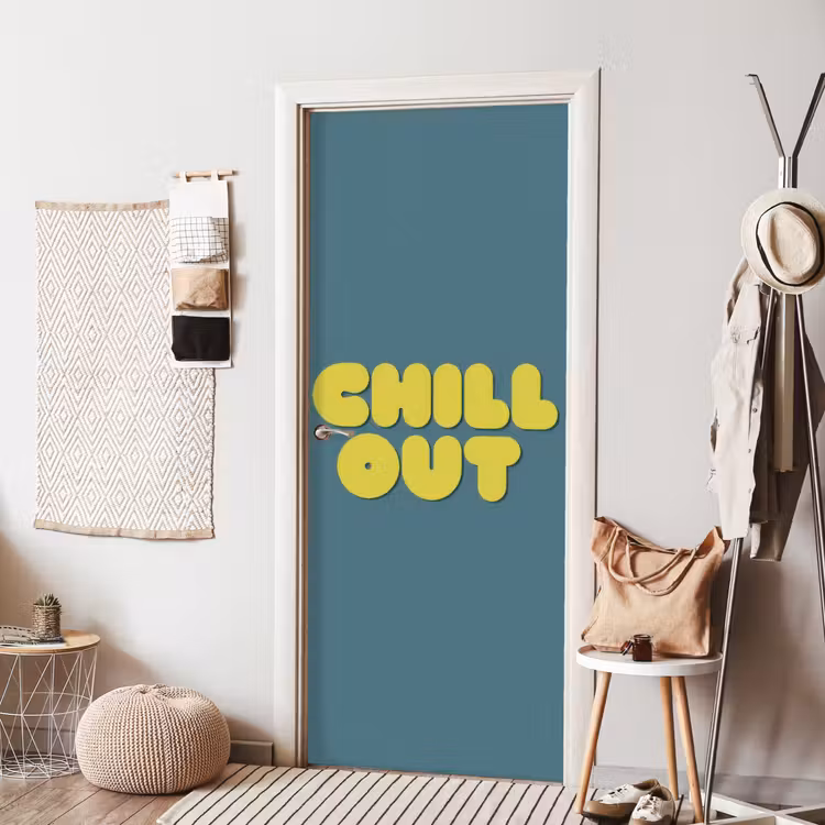 Deursticker - Chill out - Geel - Blauw — 8