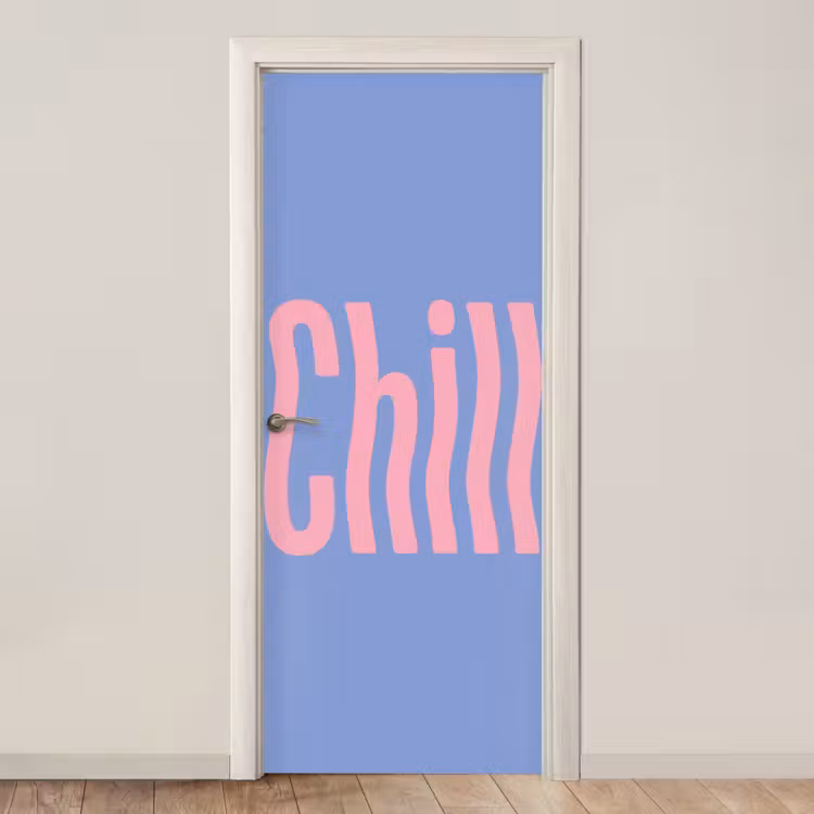 Deursticker - Chill - Roze - Blauw - Golvend — 1