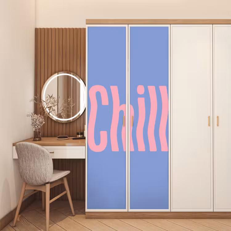 Deursticker - Chill - Roze - Blauw - Golvend — 5