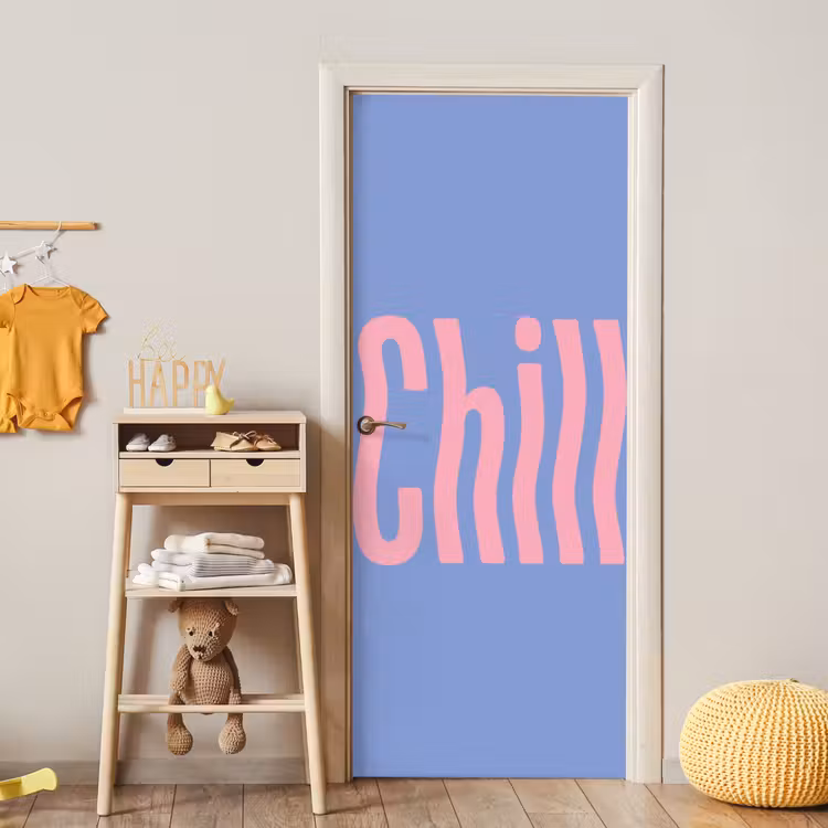 Deursticker - Chill - Roze - Blauw - Golvend — 6