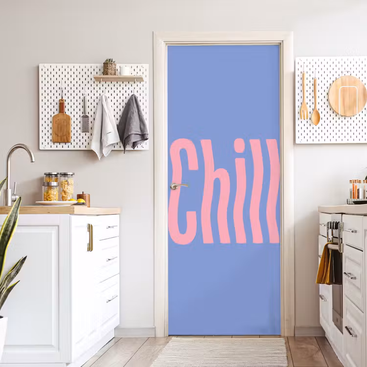Deursticker - Chill - Roze - Blauw - Golvend — 7