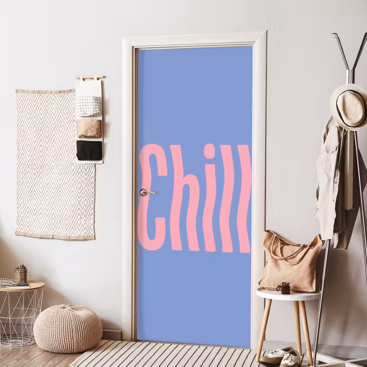 Deursticker - Chill - Roze - Blauw - Golvend — 8