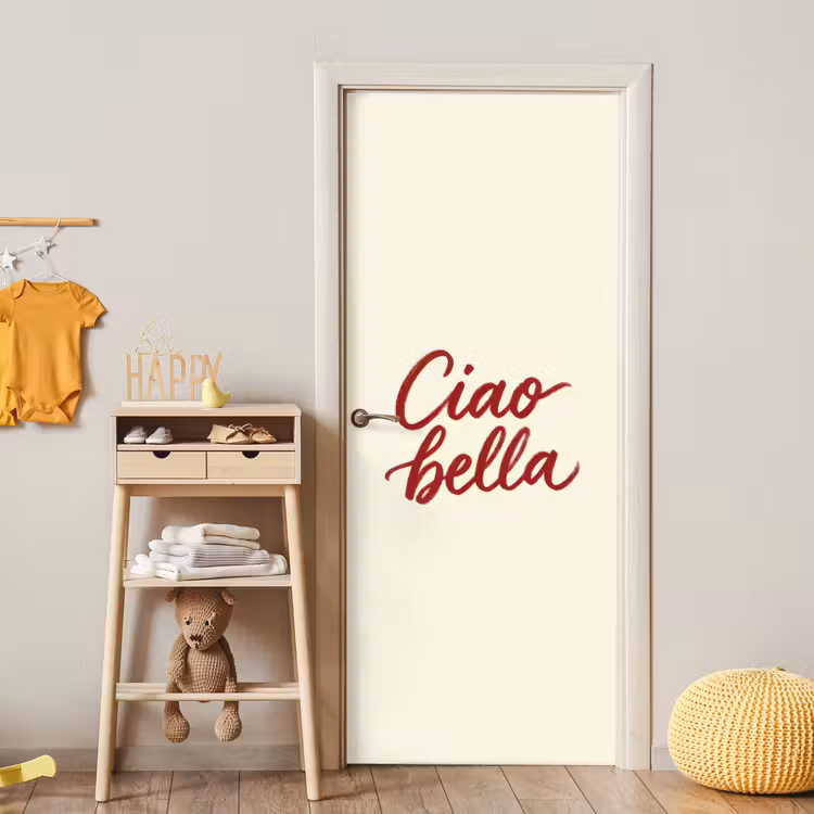 Deursticker - Ciao bella - Rood - Wit - Minimalistisch — 6