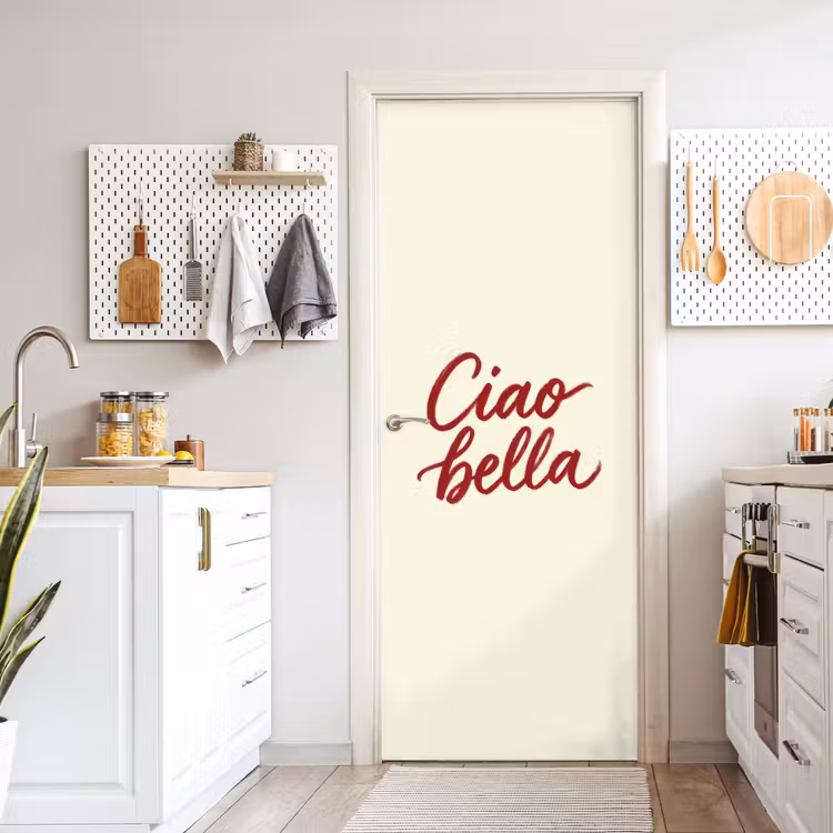 Deursticker - Ciao bella - Rood - Wit - Minimalistisch — 7