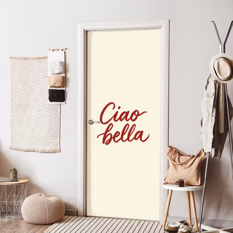 Deursticker - Ciao bella - Rood - Wit - Minimalistisch — 8