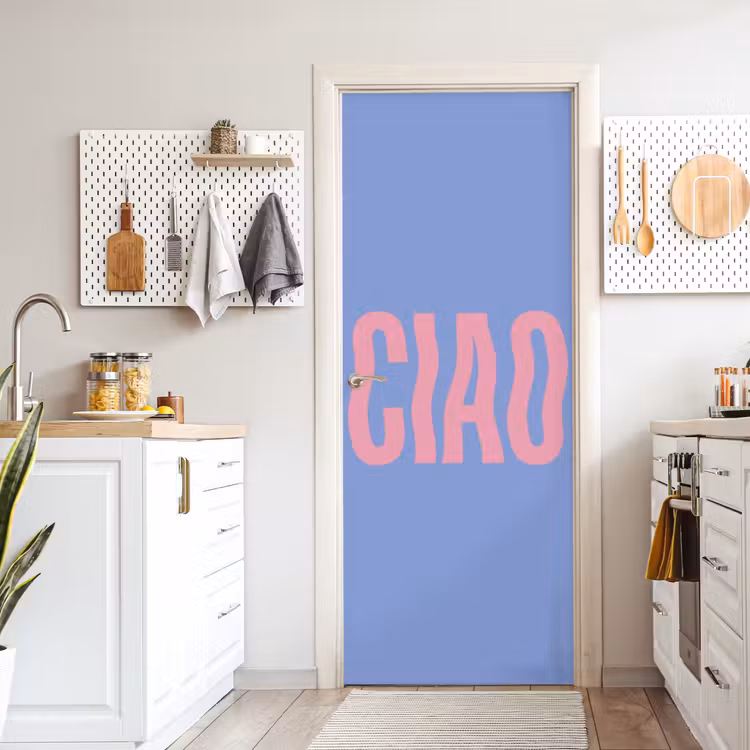 Deursticker - Ciao - Roze - Blauw - Golvend — 7