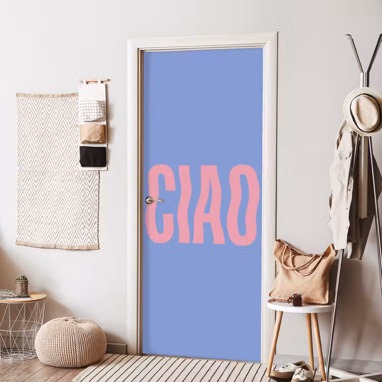 Deursticker - Ciao - Roze - Blauw - Golvend — 8