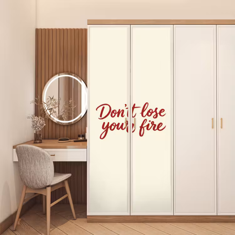 Deursticker - Don't lose your fire - Rood - Wit - Minimalistisch — 5