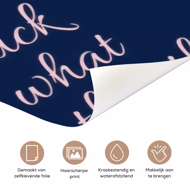 Deursticker - Fuck what they think - Blauw - Cursief — 3