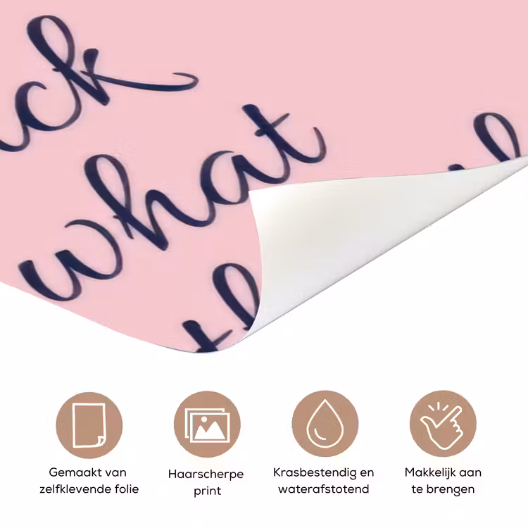 Deursticker - Fuck what they think - Roze - Minimalistisch — 3