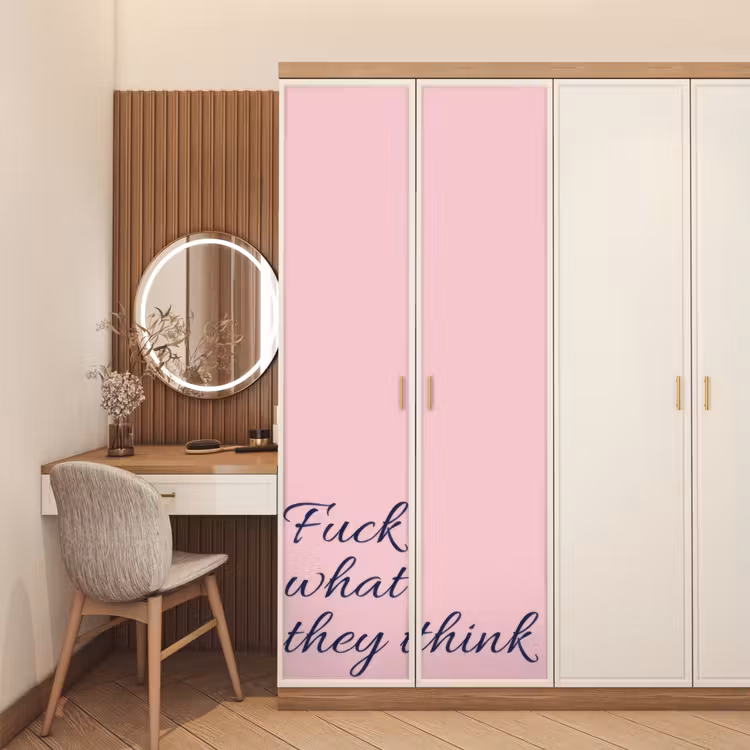 Deursticker - Fuck what they think - Roze - Minimalistisch — 5