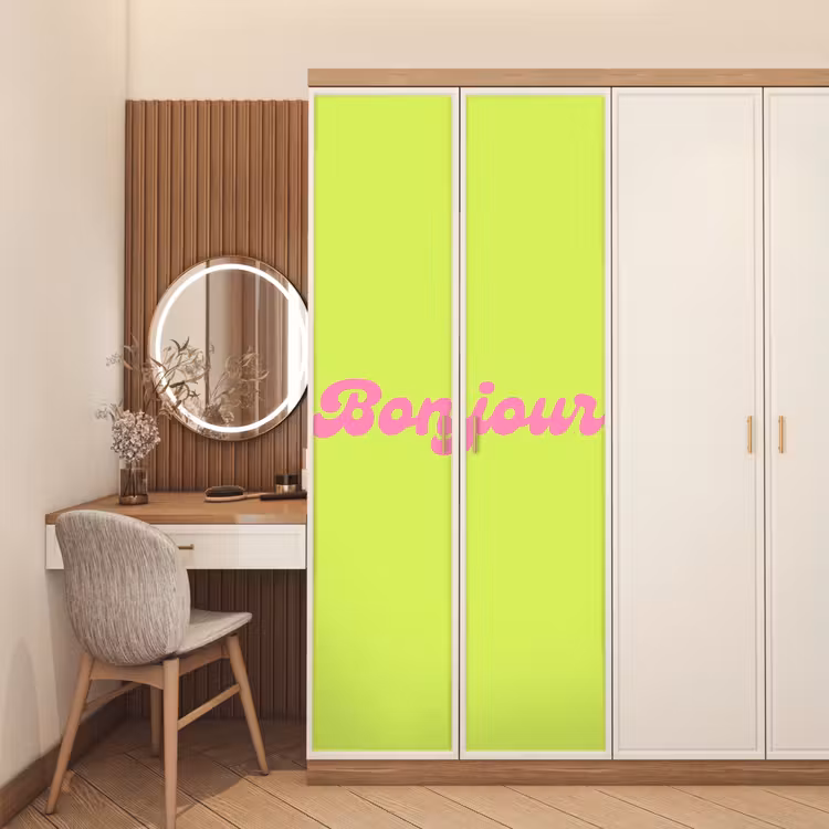 Deursticker - Groen - Roze bonjour - Retro — 5
