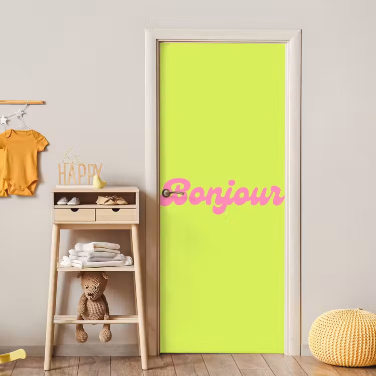 Deursticker - Groen - Roze bonjour - Retro — 6