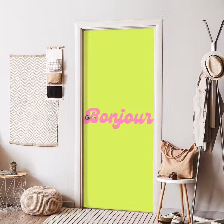 Deursticker - Groen - Roze bonjour - Retro — 8