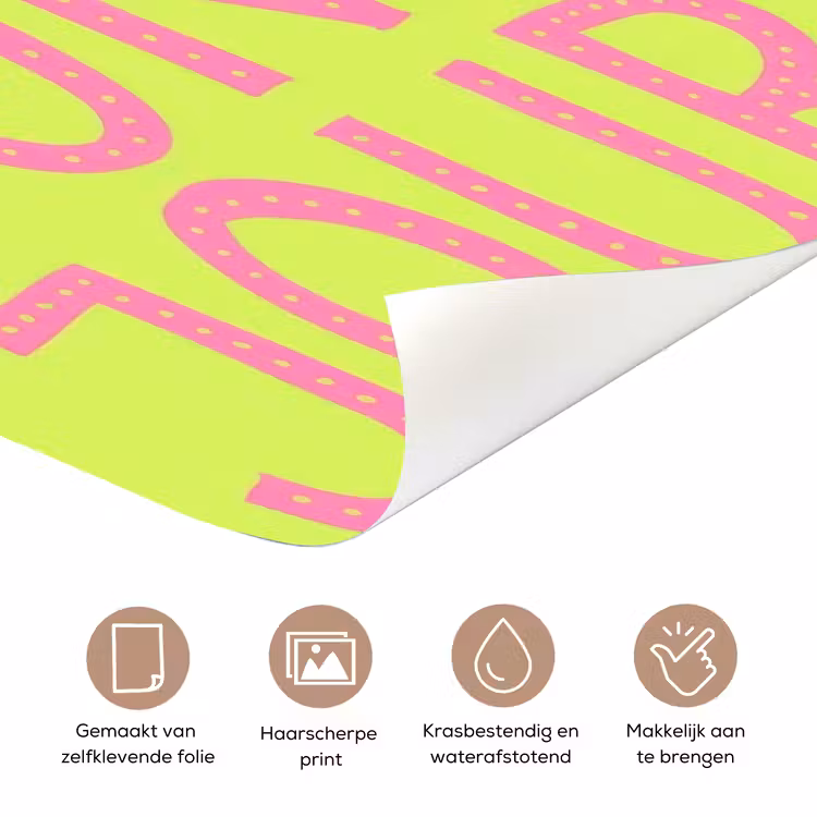 Deursticker - Groen - Smiley - Bonjour - Roze — 3