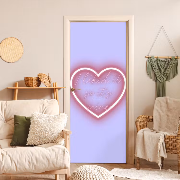 Deursticker - I liked it so it's mine - Neon hart - Paars — 4