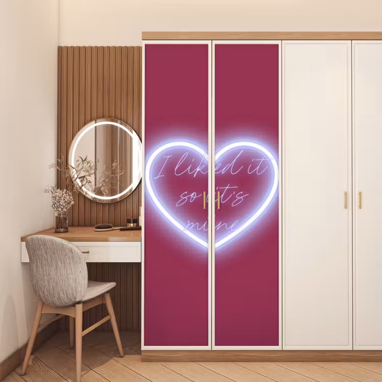 Deursticker - I liked it so it's mine - Neon hart - Roze — 5
