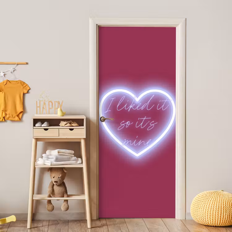 Deursticker - I liked it so it's mine - Neon hart - Roze — 6