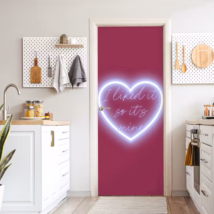 Deursticker - I liked it so it's mine - Neon hart - Roze — 7
