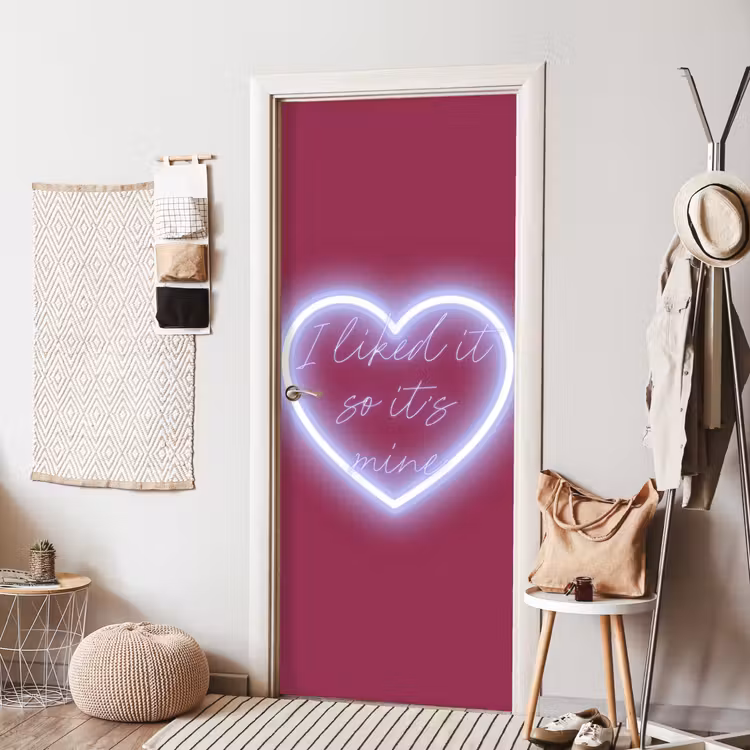 Deursticker - I liked it so it's mine - Neon hart - Roze — 8