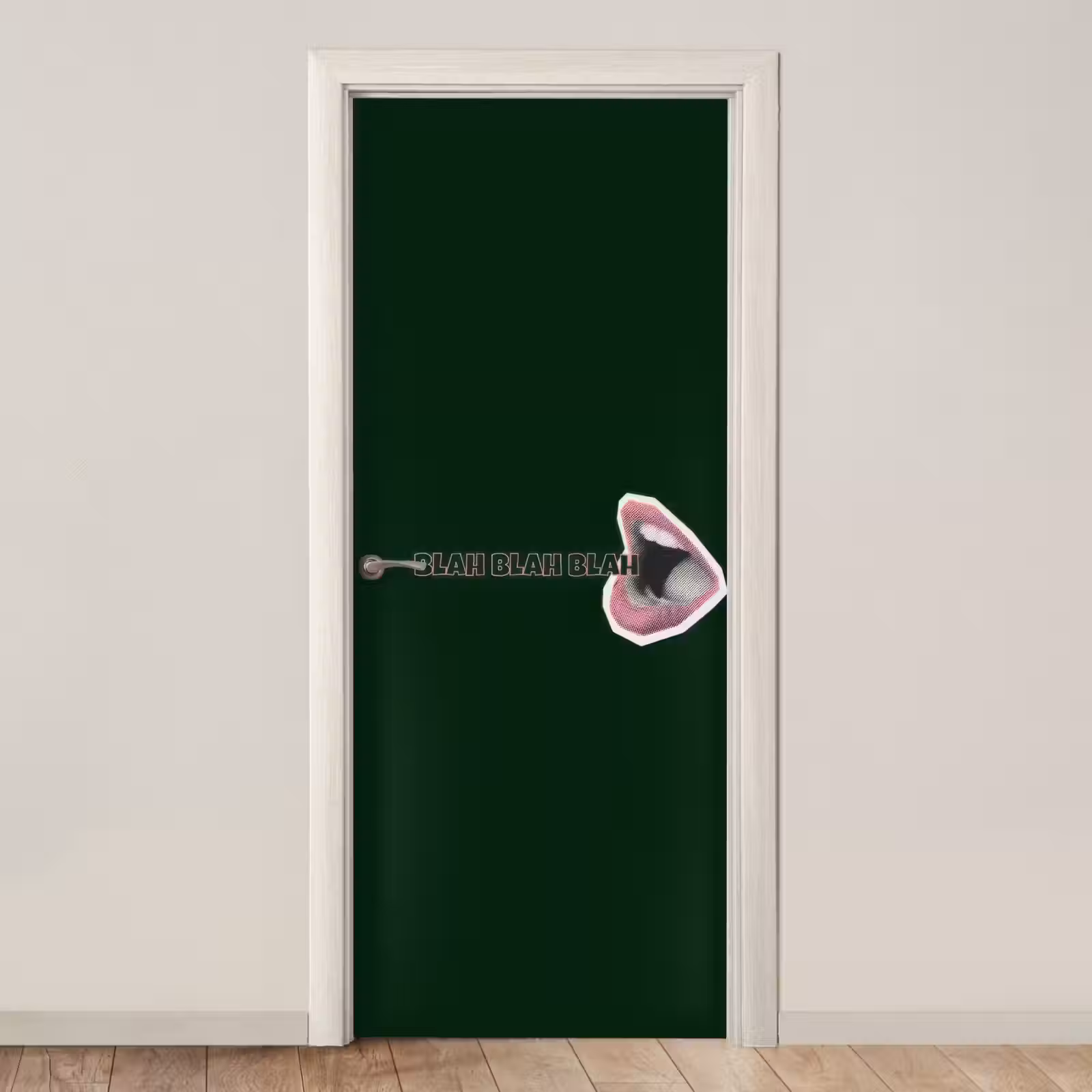 Deursticker - BLAH BLAH BLAH - Mond - Groen — 1