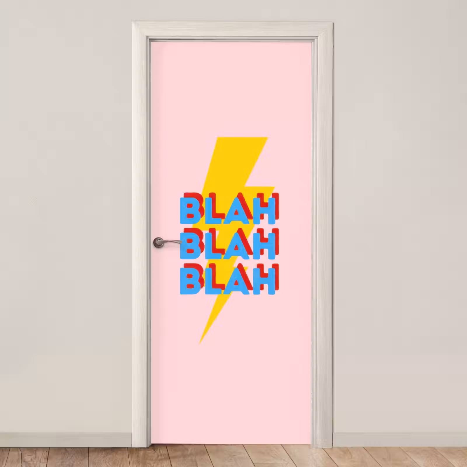Deursticker - Blah - Bliksem - Roze — 1
