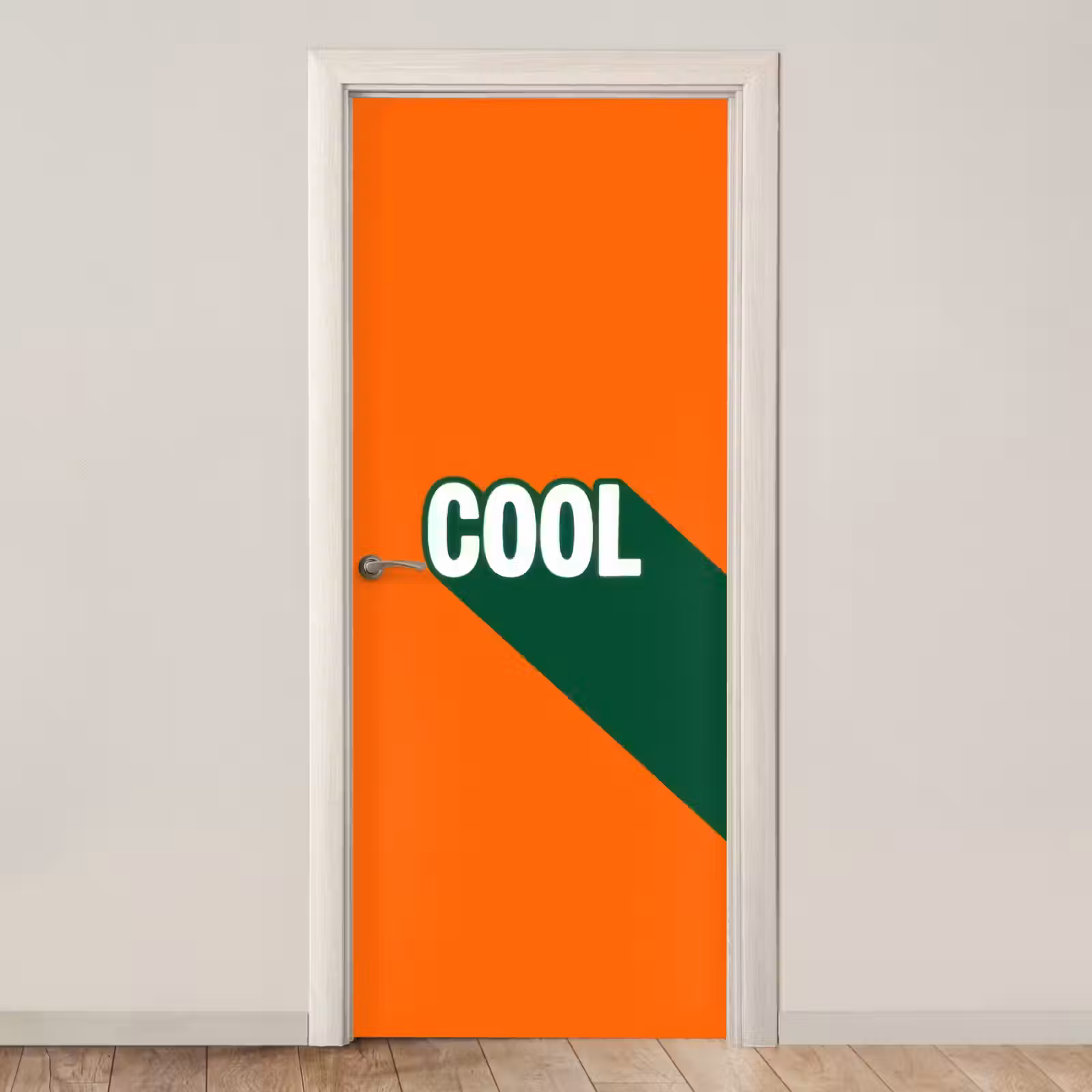 Deursticker - Cool - Oranje - Groen — 1