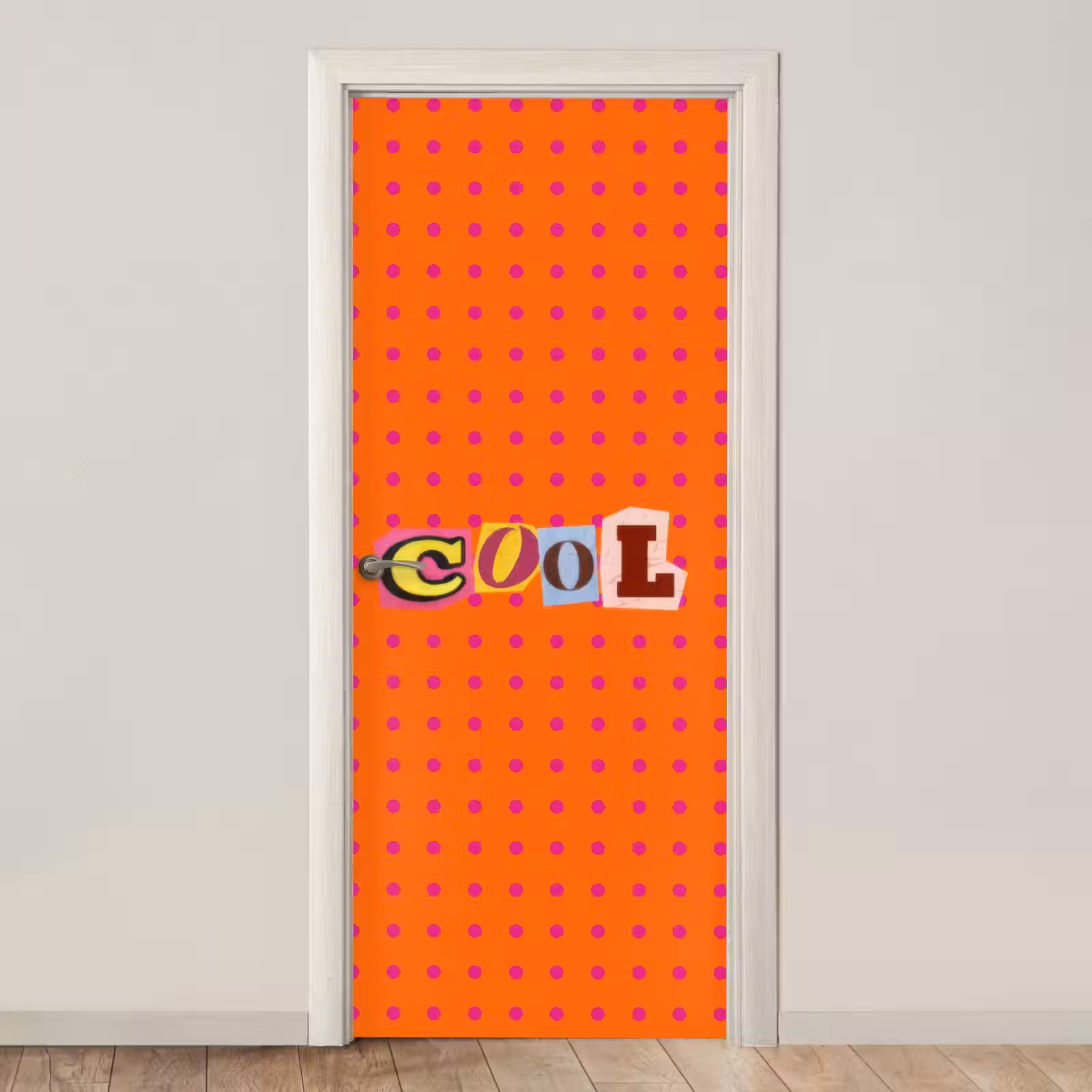 Deursticker - Cool - Stippen - Oranje — 1