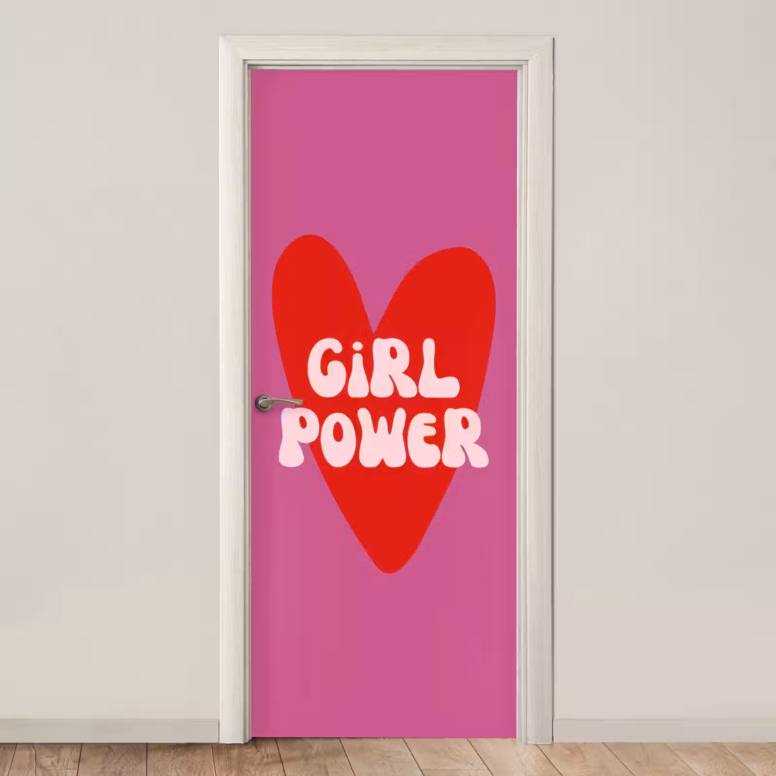 Deursticker - Girl power - Hart - Roze - Rood — 1